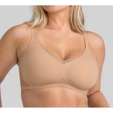 Honeylove Crossover Bra Women XL Beige Wireless Mesh Trim LWBR0302V3