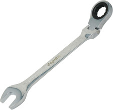 ® 27Mm Flexible Head Ratchet Metric Spanner Open End & Ring, Mirror Poli