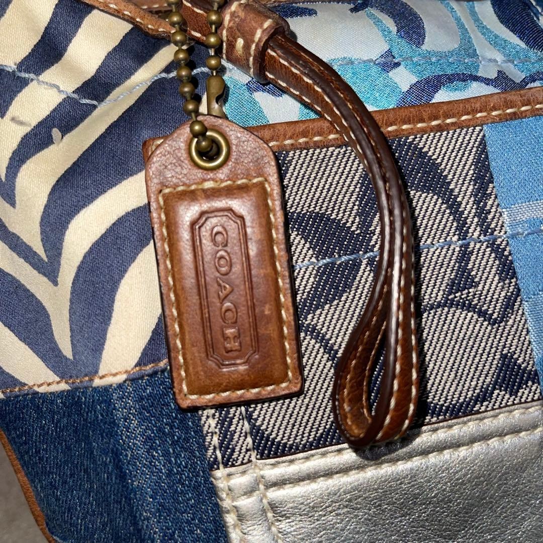 Coach Patchwork Denim Shoulder Bag Multicolor Y2K… - image 4