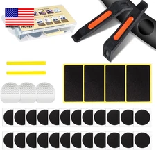 36 Pcs Lightweight Glueless Bike Tire Puncture Repair Patch Kit - with 24 Gluele