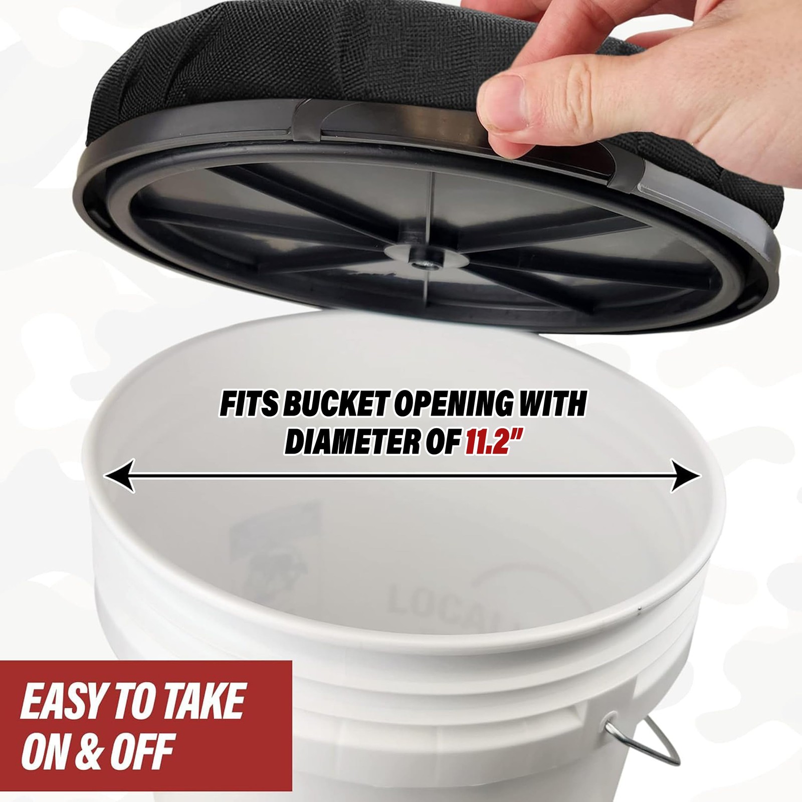 5 Gallon Bucket Seat, 360 Degree Swivel Bucket Lid Padded with Memory Foam, B...