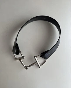 Ceinture cheval GUCCI 70/28 037 FW1995 GUCCI par Tom Ford noir argent occasion sans boite
