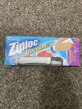 Ziploc Vacuum Pump Starter Kit w/ 3 Quart Size Freezer Storage Bags Sealed Box