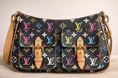 Authentic LOUIS VUITTON Monogram Multicolor Lodge GM Noir M40052 w/Dust Bag Used