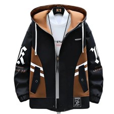 2025 New Autumn Hooded Jacket Men Breathable Outwear Male Patchwork Color Street