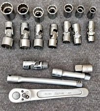Vintage Snap-on 38 Drive Socket Set Ratchet Fv71m V Military Issue Set