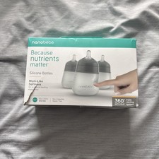 Nanob b Flexy Silicone Baby Bottle 3-pack Natural Feel Gray