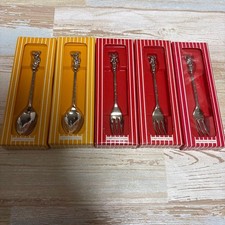 Disney Mickey Minnie Retro Figure Cutlery Set with Spoons Forks Used