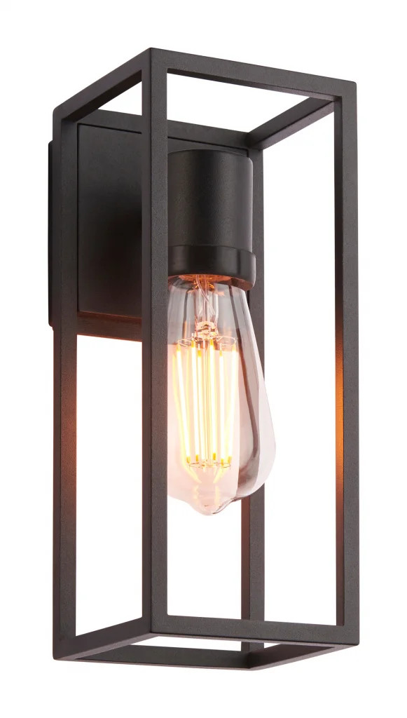 Outdoor Light Black Herbert Wall IP44 Textured Endon 91993