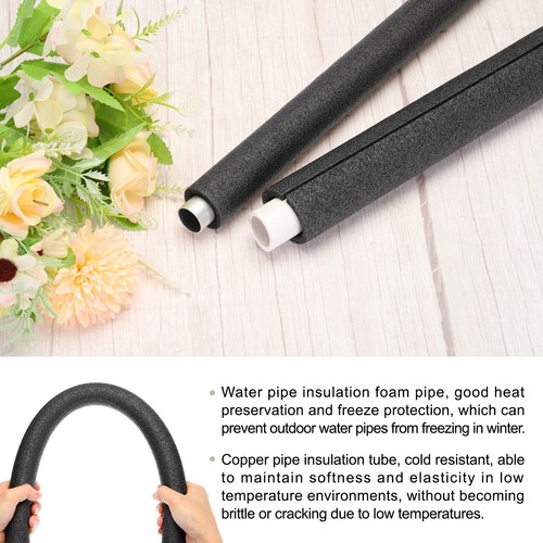 2pcs Pipe Insulation Foam Tube 1" ID x 1-9/16" OD 2ft Heat Preservation Black - Bild 3 von 6