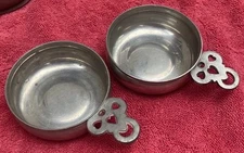 Stieff Pewter Williamsburg Restoration Porringers Set CW16-11 & CW16-15 USA VTG