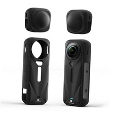 Black Silicone Sleeve Case for Insta360 X5, Soft Protective Case with Lens