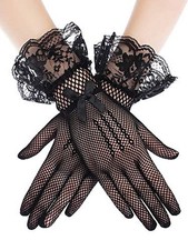 Women Lace Gloves Elegant Short Lace Gloves Tea Party Black Classic Style