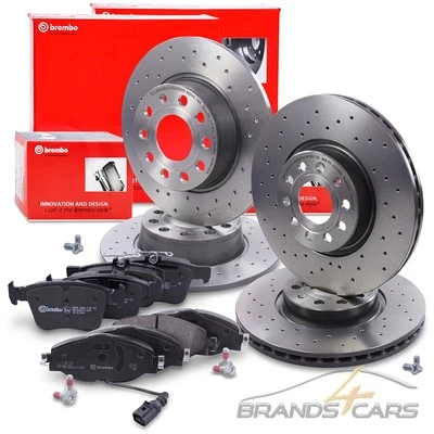 BREMBO SPORT-BREMSSCHEIBEN +BELÄGE VORNE+HINTEN FÜR AUDI A3 SEAT ATECA VW GOLF 7 - Bild 1 von 4