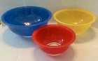 Vintage Pyrex Primary Colors Mixing Bowls Clear Bottom