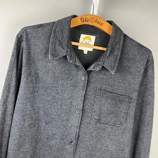 C&C California Shirt Womens XL Dark Gray Soft Jersey Long Sleeve Button Up