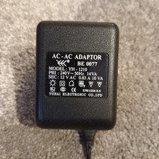 Yuhai Electronic YH-1210 Power Supply AC/AC Adapter Black 12.0V 0.83-Amp Compact