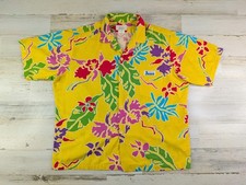 Vintage Surf Line Hawaii Original Jams Shirt Men's Large Floral Loop Collar Camp