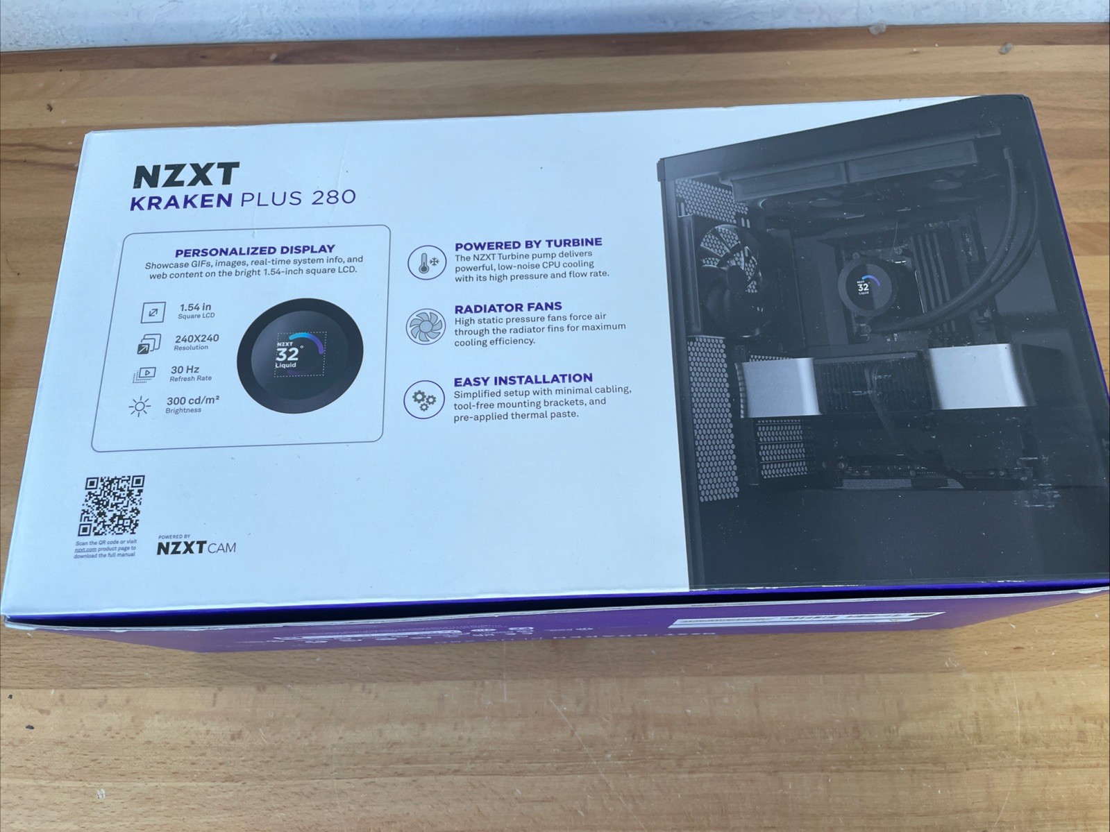NZXT Kraken Plus 280 280mm Liquid LCD Display Opened Untested