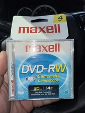 NEW Sealed Maxell DVD-RW 4-pack Camcorder (30 min | 1.4 GB)