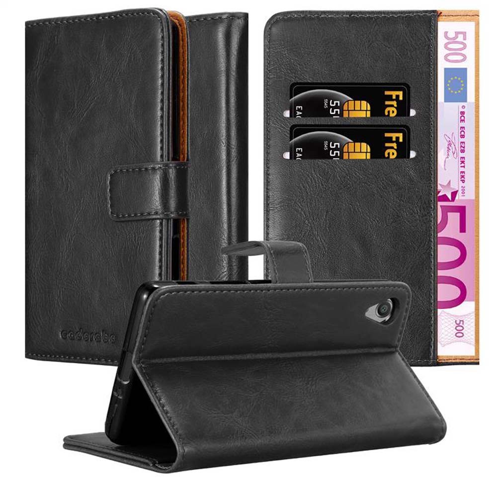 Suncase Book-Style Ledertasche Für Sony Xperia XZ/XZs – Mit Standfunktion & Kartenfach (Cognac)