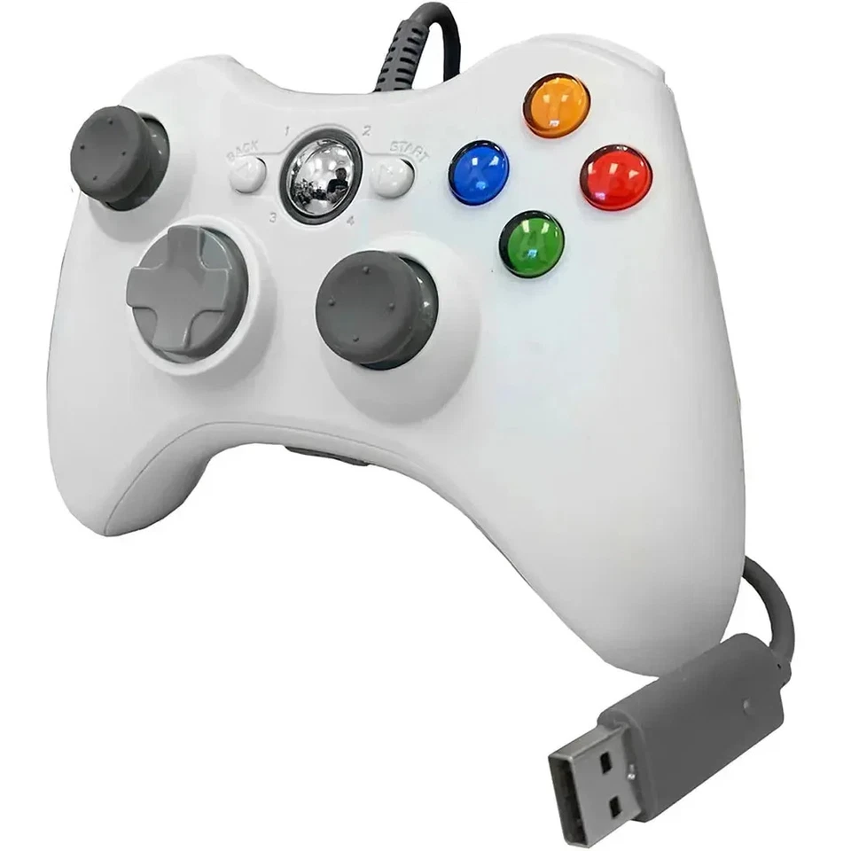 Xbox 360 - White Wired Controller (7&apos; Cable) - Old Skool - Image 3 of 3