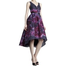 Neiman Marcus Lela Rose Target Empire Waist Dress 2 Floral High Low Formal Party