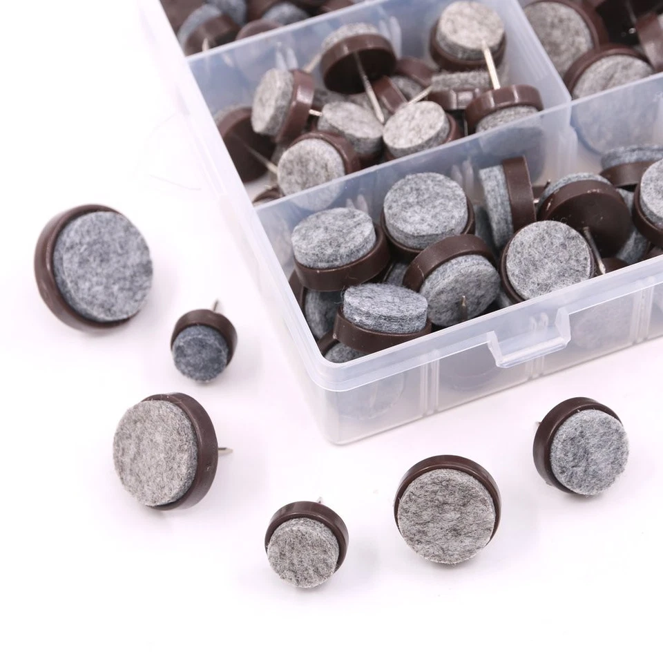 105 piezas 6 tamaños marrón resistente clavos antideslizantes almohadillas de fieltro para muebles C... Foto 3 de 4