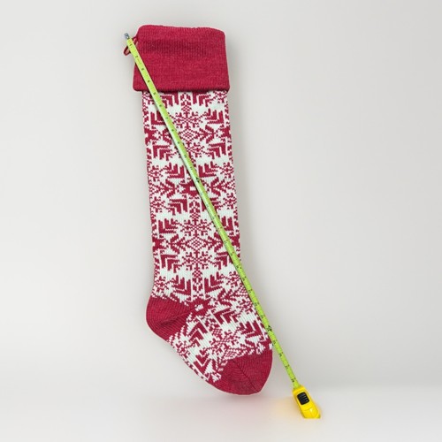 Vintage Hand Knit Norwegian Scandinavian Nordic Snowflake Christmas Stocking