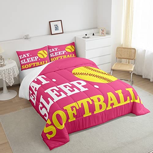 Softball Bedding Set for Girls Boys Kids Ball Sports Theme Twin Multi 54 - Picture 5 of 6