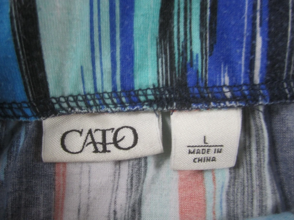 Saia Cato Feminina Grande Azul Multicolorido Floral Lápis Mistura de Poliéster Casual - Imagem 3 de 4