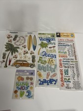Scrapbooking Stickers Beach/Ocean Lot Of 4 Packs Total 68 Vellum/ Flat/ Dimen