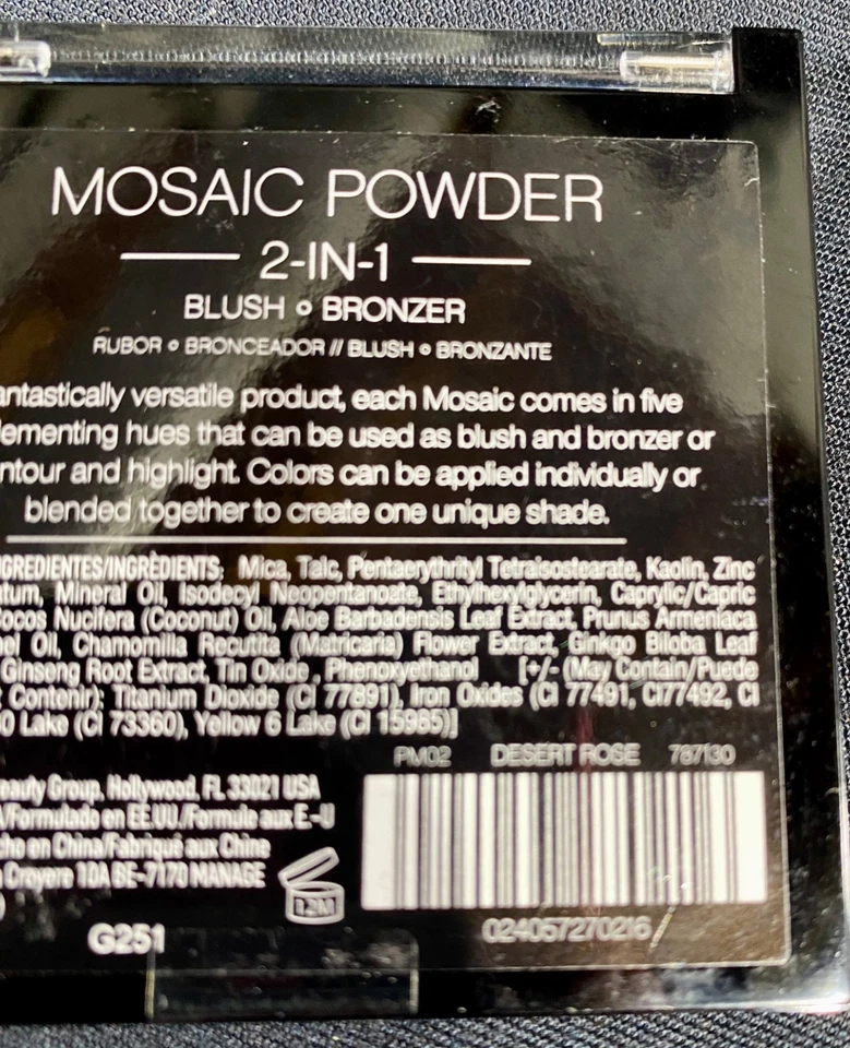 Palladio 2-в-1 мозаика румяна и бронзер ~ пустынная роза ~ новый ~ запечатанный - Изображение 3 из 3