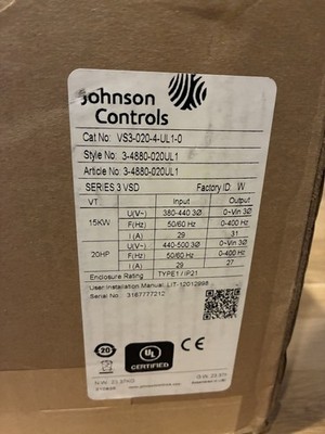 Johnson Controls VS3-020-4-UL1-0