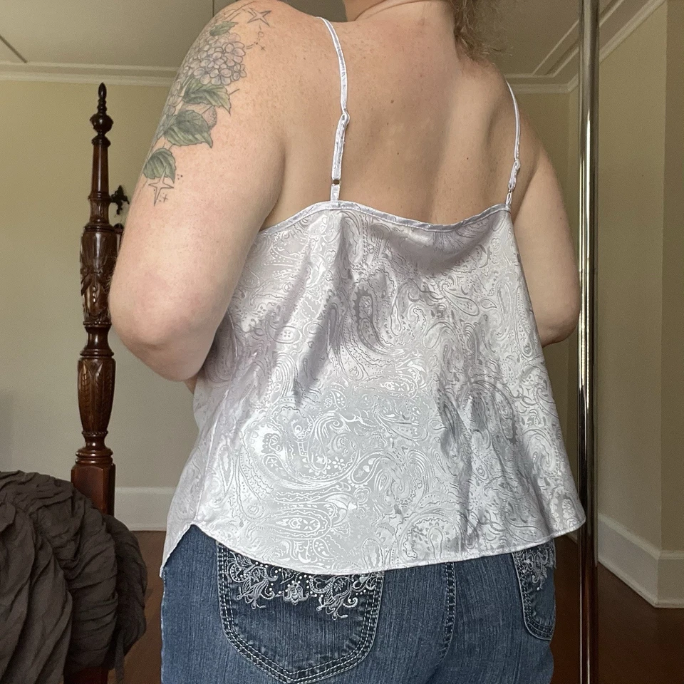 Camisola Secret Treasures para mujer talla XL púrpura plata cachemira Y2K Fairy Boho Foto 3 de 4