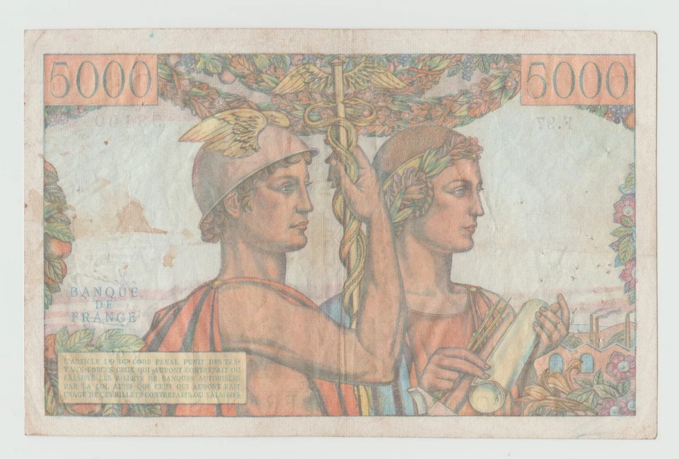 France - 5000 francs Terre et Mer - 7-2-1952 F.97 53100 - Photo 2/2
