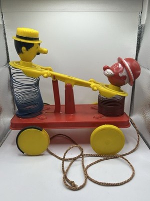 Rare 1950s Slinky Hand Car Pat & Mike Pull Toy James Industries Paoli