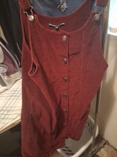 Women's CELEBRITY PINK Corduroy Pinafore Dress Jumper Mini Size Medium