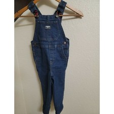 Osh Kosh B'Gosh Flannel Lined Denim Jean Overalls Kids Size 4T