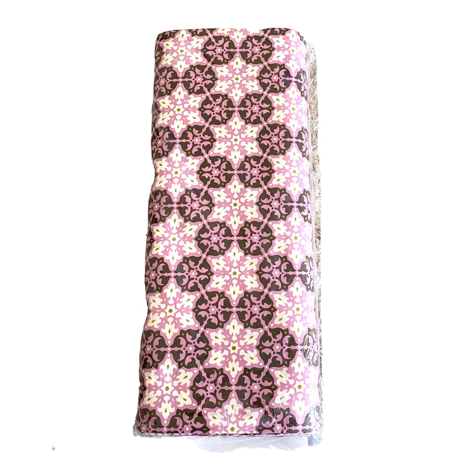 AMY BUTLER Tela Margarita Cadena Mosaico Retirado Una Yarda Algodón Rosa Marrón Blanco Foto 2 de 3