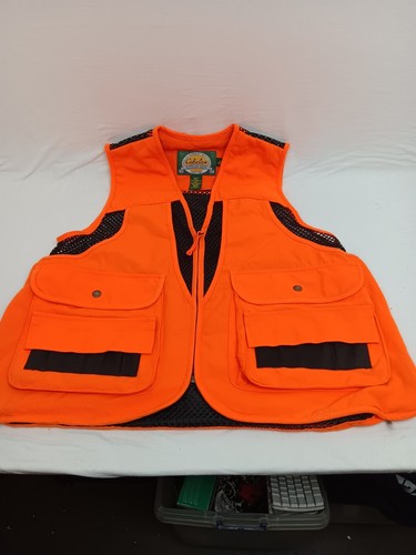 Cabelas Hunting Vest Outdoor Gear Men’s Size S Orange - Picture 2 of 6