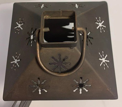 Linterna de vela de té totalmente metálica. Decoraciones de oso y copo de nieve. - Imagen 6 de 9
