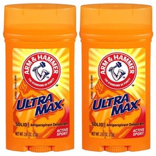 2-Pack New Arm  Hammer Ultramax Antiperspirant Deodorant Invisible Solid Active