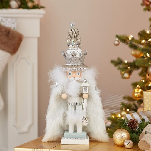 Hollywood White Fur King Wood Christmas Nutcracker 18 Inch HA0561 - Picture 8 of 8