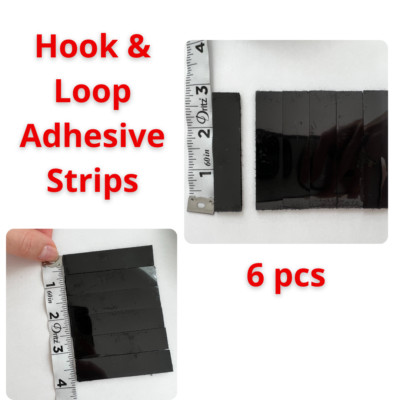  New Sticky Back Tape Self Adhesive Hook Loop Black Velcr Strips 6-pack