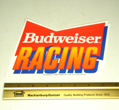 Vintage 1990 6-pc Lot Budweiser Racing Peel & Stick Window Decal Set