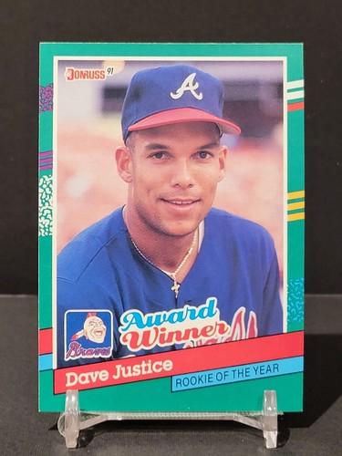 1991 Donruss David Justice RC of the Year #683 Rare Error No (.) Dot After INC - Picture 2 of 3