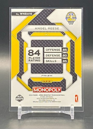 2024 Panini Prizm Monopoly WNBA Angel Reese Rookie Silver Prizm Sky RC WNBA16 - Foto 2 di 3