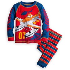 Disney Store Planes Boy 2 PC Long Sleeve Tight Fit Cotton Pajama Set Size 5 6 7