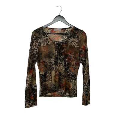 トップス vintage sheer cache-coeur blouse Vintage 90s sheer lace blouse, Long sleeve floral pattern